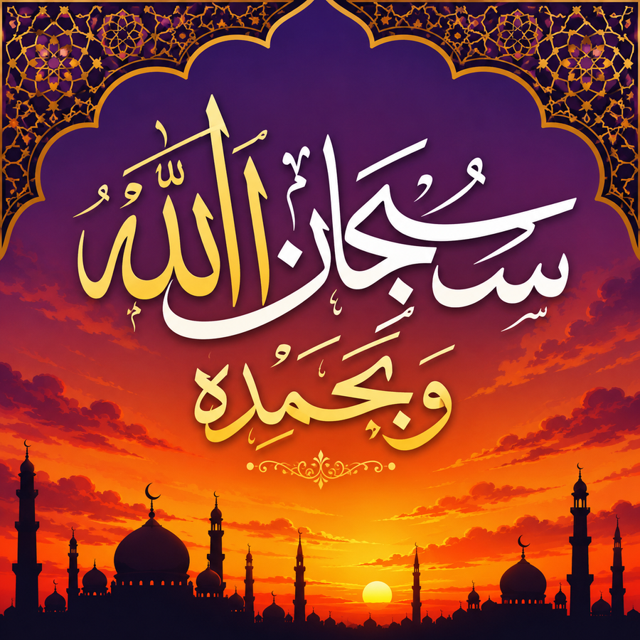 لوحة سبحان الله — الغروب