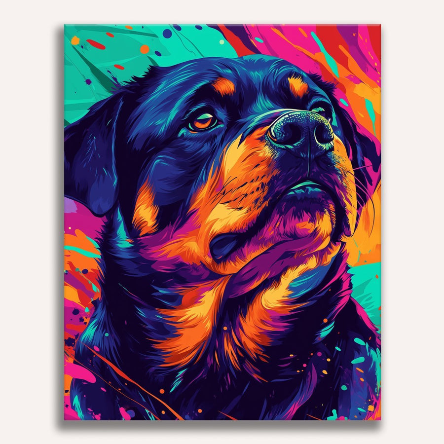 لوحة Color Explosion Rottie
