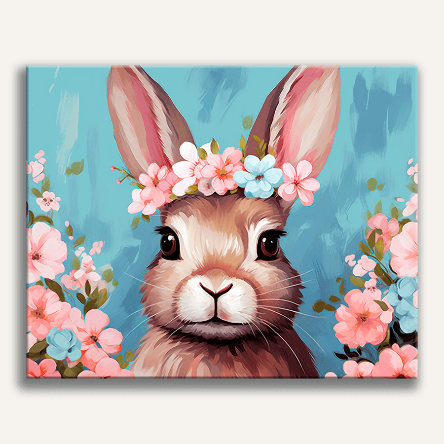لوحة Floral Crown Bunny