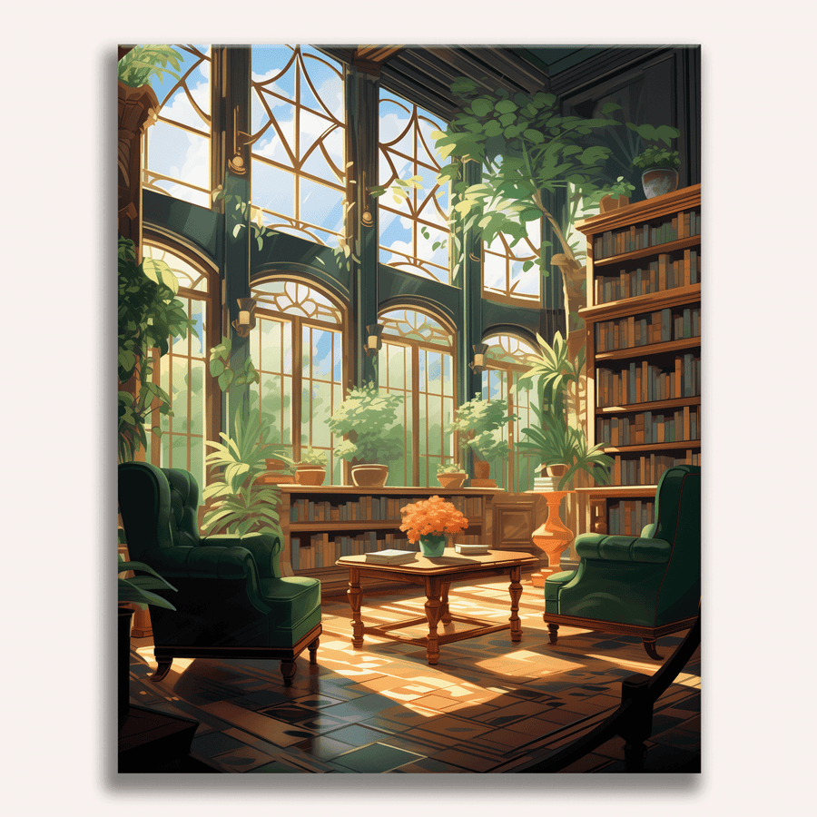 لوحة Lush Green Book Nook
