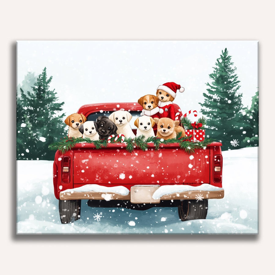 لوحة Puppy Christmas Delivery