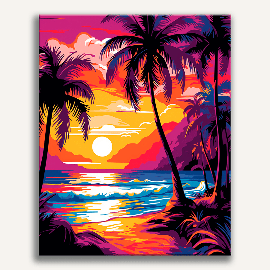 لوحة Tropical Sundown Palms