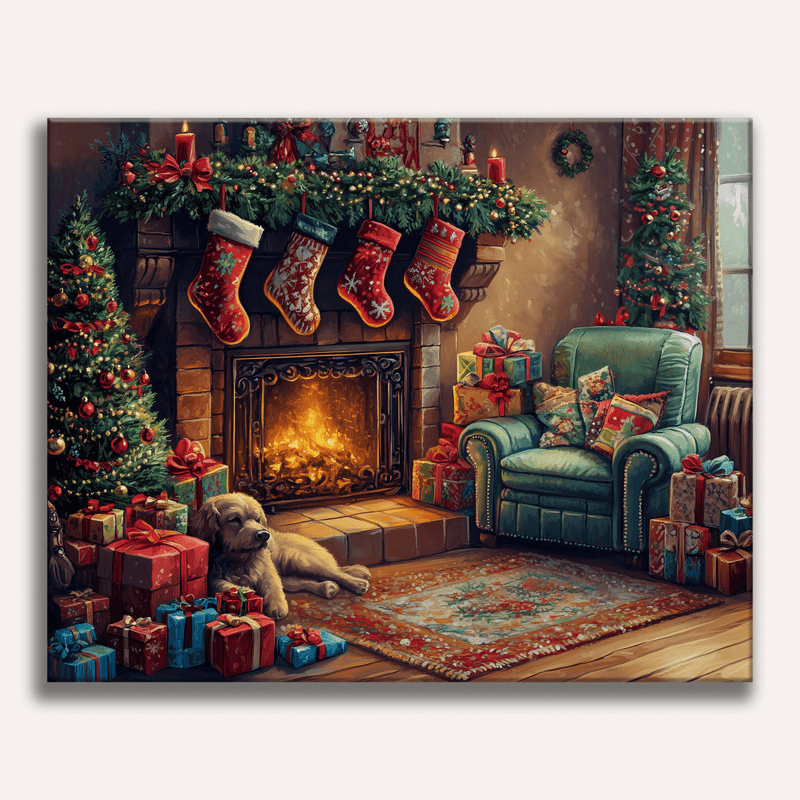لوحة Christmas Fireplace
