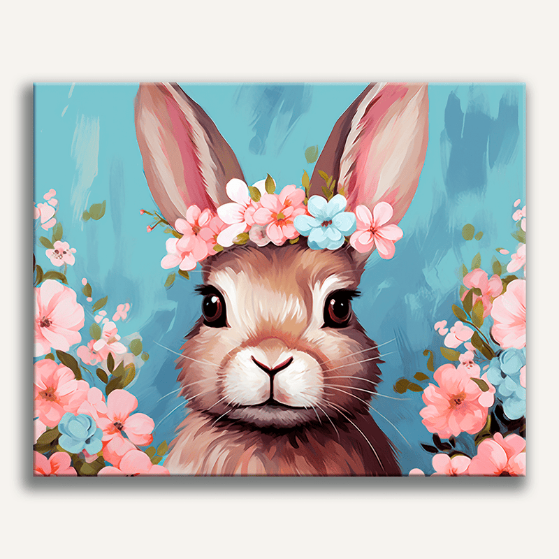 لوحة Floral Crown Bunny