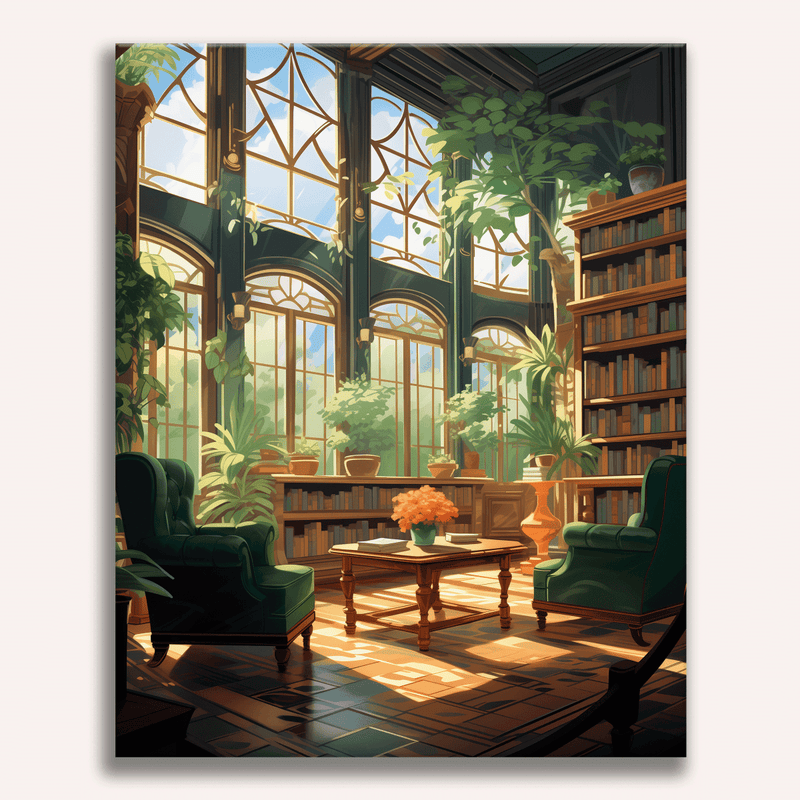 لوحة Lush Green Book Nook