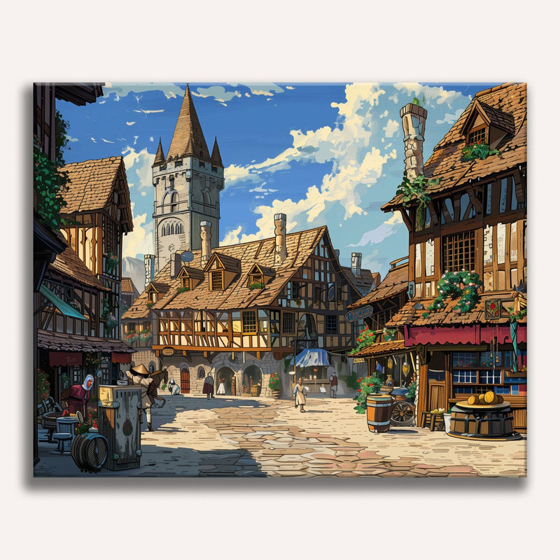 لوحة Medieval Town Plaza