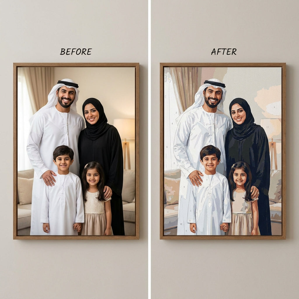 تحويل صورة عائلية إلى لوحة رسم بالأرقام